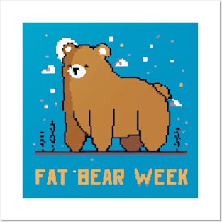 Fat Bear Week Pixel Art Posters and Art